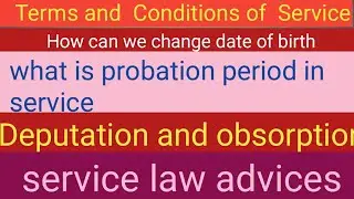 how and when can we change in date of birth, deputation,  probation and absorption in service matter