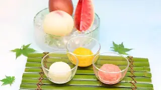 【K. Minamoto】FRUIT SHERBETS White peach/Mango/Watermelon 【源 吉兆庵】フルーツしゃーべっと 白桃/マンゴー/西瓜