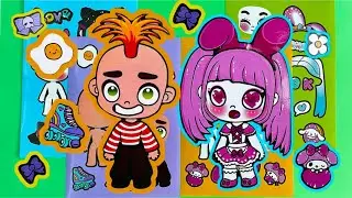 Punk Rock Boy vs. Kawaii Princess! 🤘💖 Ultimate Sticker Dress-Up Challenge.