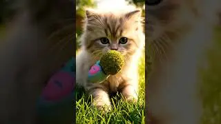 Three Fluffy Kittens Play Together in a Sunny Backyard! 🐱🌸#shorts #cat