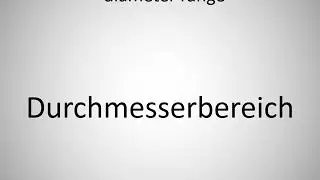 How to say diameter range in German? (Durchmesserbereich)