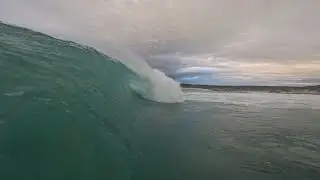SURFING SUPER OFFSHORE WIND REEF WAVE! (POV SURF)