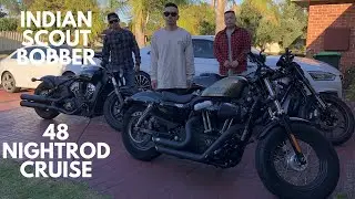 Indian Scout Bobber, Nightrod and 48 cruise