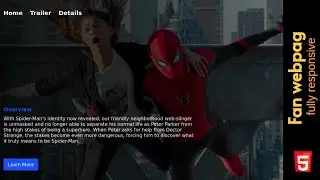 Spiderman no way home web page | fully responsive fan web page