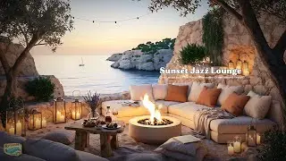 🌅 Sunset Jazz Lounge &bull; Cozy Upright Bass & Soft Piano for Relaxation (Ocean Breeze & Firelight)