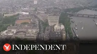 Live: Aerial view of central London as Sunak calls for general election on 4 July