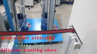Red color silicone dot coating/printing machine for fabrics woven tape