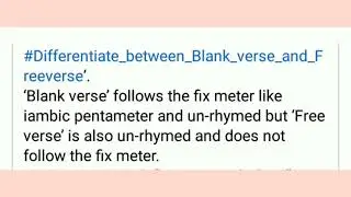 Difference between blank verse and free verse
