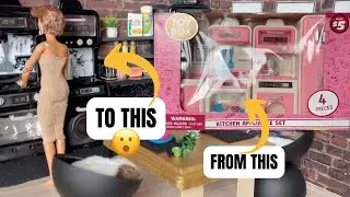 DIY Barbie Kitchen Transformation 😳