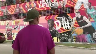 South Florida artist reflects on his updated Miami Heat mural in downtown Miami
