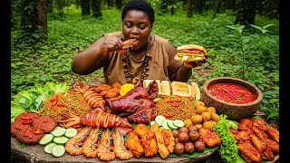 Wild Food Adventure in the Jungle 🌶️🔥 | Cooking & Eating Off the Land!!🤤