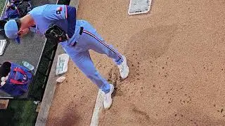 Texas Rangers Tyler Mahle bullpen pregame warmup 8/18/24 vs Minnesota Twins