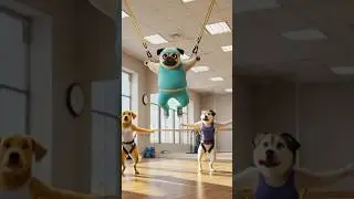 「Go Pug Go!」#pug #dog #AI #Exercise #diet #funny #パグ #kling #cute #gym #bungeefitness