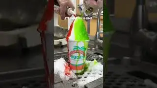 The BEST combo! #bahamabucks #shavedice #dessert #snowcone #strawberry #lime