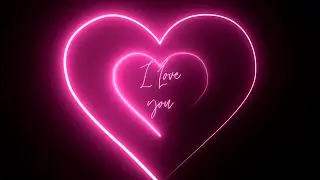I LOVE YOU NEON Pink Heart Screensaver