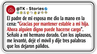 El padre de mi esposa me dio la mano en la cena: “Gracias por mantener estable a mi hija. Ahora...