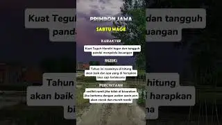 Primbon jawa weton sabtu wage karakter rezeki  percintaan #primbonjawa #primbonjawalengkap #primbon