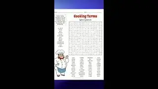 Cooking Terms Word Search | Fun Kitchen Vocabulary Puzzle Game Live, November 09