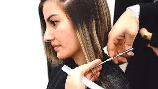 AMAZING HAIRCUT - SHORT BOB BLONDE HIGHLIGHTS - LONG TO SHORT