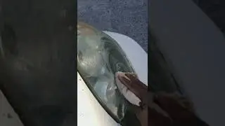 Cleaning car headlights  with baking soda and vinegar