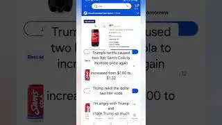 2 liter Sam's cola increased price again at Walmart. Trump's tariffs are causing prices to rise.