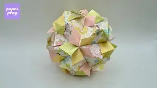 Modular Origami #68&ndash; Flower Bomb Model   |  꽃 다면체 종이접기