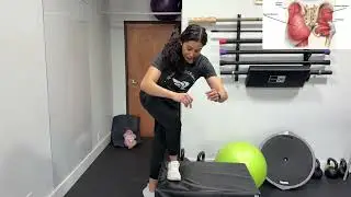 Runner's glute work - Curtsy step up on box