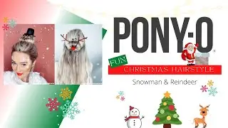 PONY-O Ponytail Holders: Double Your Hair Bun Fun with the Snowman or Reindeer for Holiday Parties!