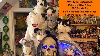 PAWp Culture PAWsitivity Nibs & Jay Return! LEGO Tuxedo Cat,  Pumpkin Banjo, TMNT/Universal Monsters