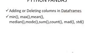 python Pandas  Dataframes adding and deleting columns