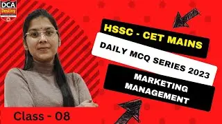 HSSC-CET MAINS Commerce 2023 I MCQs on Marketing Management I CET Mains I By Puneet Mam I Q81 to 100