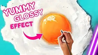 🍳How To Make Realistic Food Painting Look Delicious ? | Acrylic Egg Painting