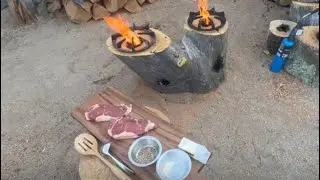 New York Strip on a Double Burner Log | Ultimate BBQ Hack!