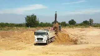Construction Collaboration Caterpillar Hyundai& Matador_Excavator and Dump Trucks Working hard all/3