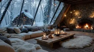 3 Hour Cozy Winter Piano Room ~ Relaxing Ambient Music For Deep Sleep & Study