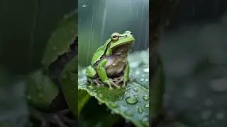 A tiny sip of rain.🐸💧 #frog #slowmotion #nature #raindrop #wildlife #satisfying