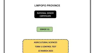 Grade 11 Agriculture Science March 2025 Limpopo Province Basic Chemistry and Soil Science