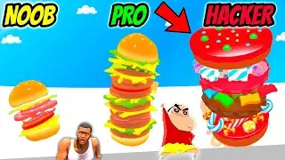 I Opened MILLION DOLLAR BURGER STORE! NOOB vs PRO vs HACKER with SHINCHAN and CHOP