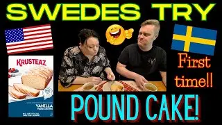 First time!! Two swedes try American Pound Cake and a small unboxing!