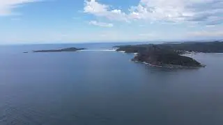 Yacaaba Head's 360 degrees aerial view, Port Stephens area.