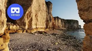 Normandy Beaches (France) VR180 3D 8K Virtual Tour &ndash; Relaxing Beaches & Coastal Cliffs
