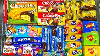 A Lot of Candy Chocolate Kinder, Choco, Pie Oreo, Love Is, Tuc /ASMR Shopping 2024 Satisfying video