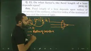 Q-11 Ray Optics : On what factors the focal length of a lens depends upon ?