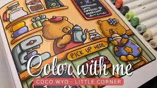 Let&rsquo;s Colour a Cozy Coffee Shop ☕ | ASMR | Little Corner + Ohuhu Markers