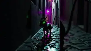 Neon Eyes in the Alley 🌃🐉💡 #DarkDragon #UrbanMystic #NeonVibes