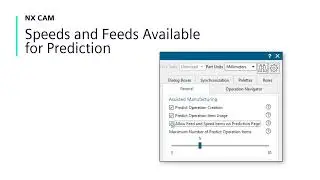 Speeds and Feeds Available for Prediction