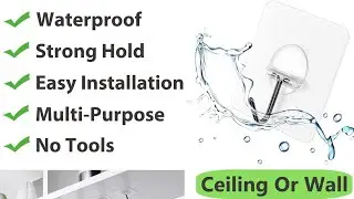 Heavy-Duty Adhesive Wall Hooks | 12-Pack Waterproof Utility Hooks for Home & Kitchen Organization