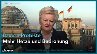 phoenix tagesgespräch mit Renate Künast zur Agrarpolitik der Bundesregierung am 08.01.24