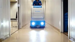 Global Industrial&trade; Auto Stand-On Floor Scrubber. Built for efficiency.