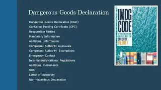 Dangerous Goods Declaration for sea transport under IMDG Code